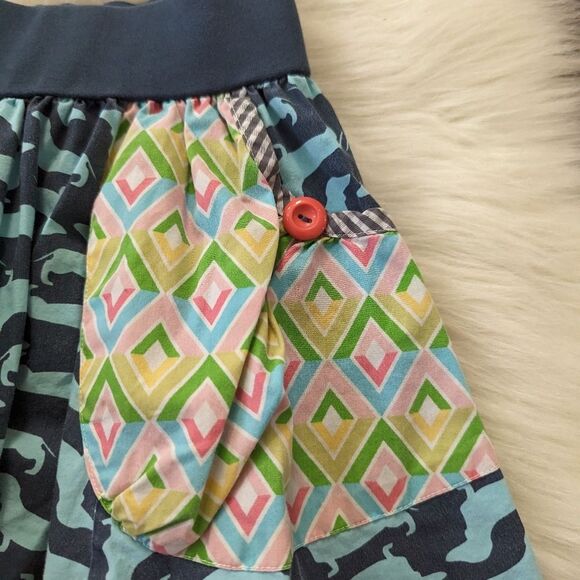 MATILDA JANE It's A Wonderful Parade Dog Days Aqua Circle Skirt Pockets 8y - Picture 6 of 9
